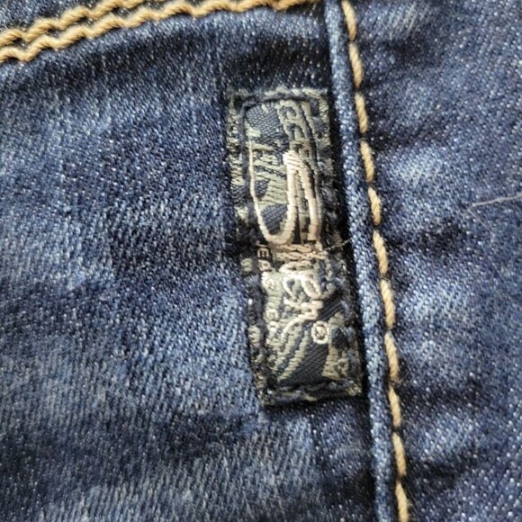 Silver Jeans Sz 29 Aiko Mid Capri Medium Wash Straight Leg Blue Denim Jeans - Picture 8 of 11